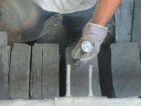 new england slate mill hand splitting