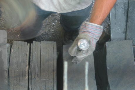new england slate mill hand splitting